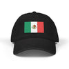 Embroidered Mexican Flag Denim Hat — Adjustable Trucker Cap Hats Printify One size Black