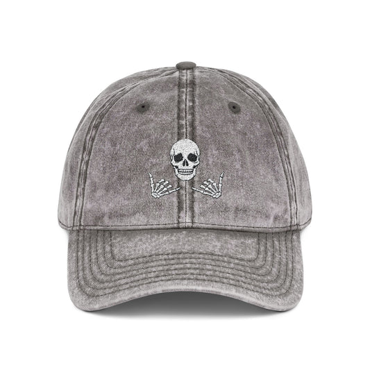 Dead Chill – Skull & Skeleton Hands Baseball Cap Hats Printify One size Charcoal Grey