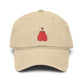 Washed Baseball Cap with Embroidered Red Boxing Gloves — Vintage Sport Dad Hat Hats Printify One size Khaki