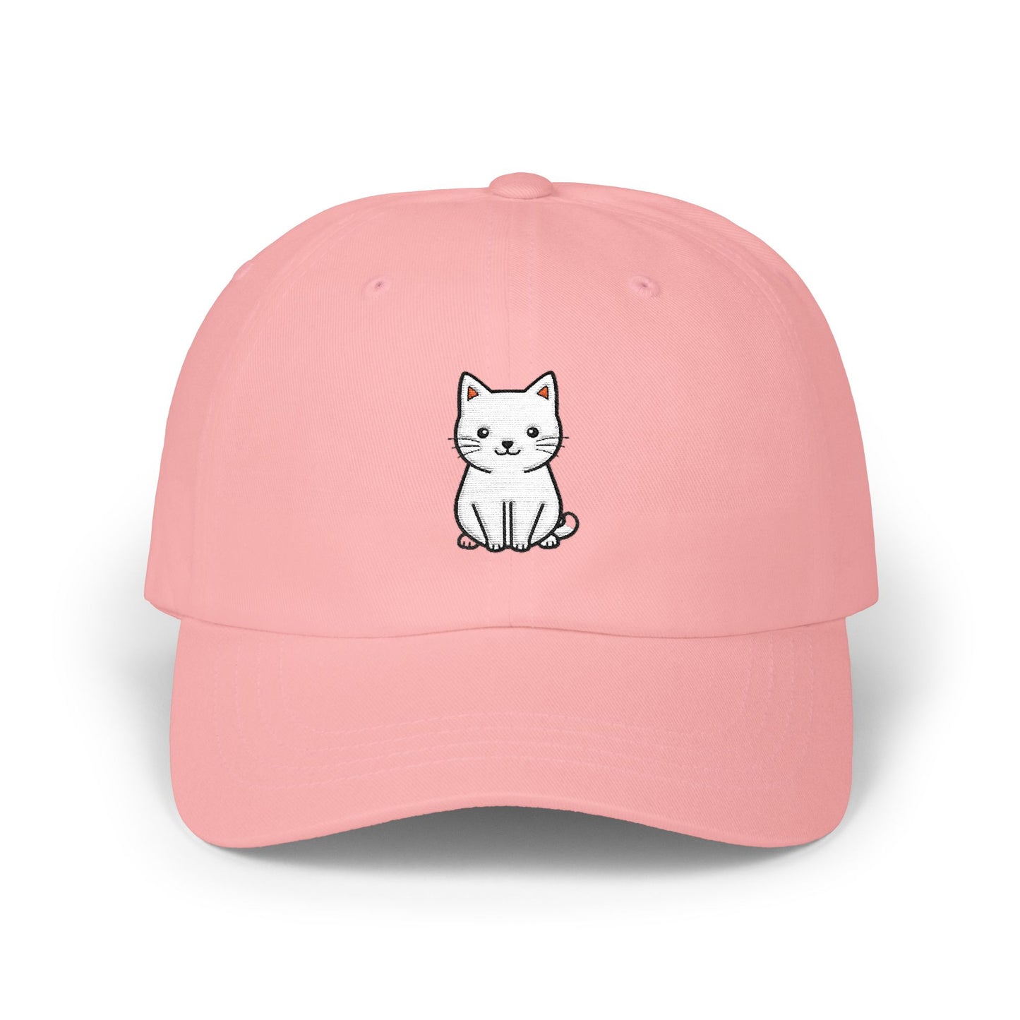 Cute Kitty Embroidered Dad Cap Hats Printify Pink One size