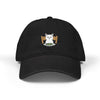 Embroidered Cat at Dinner Denim Hat Hats Printify One size Black