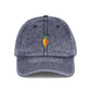 Vintage Embroidered Carrot Dad Hat – Washed Grey Cotton Cap Hats Printify One size Navy