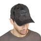 Vintage Embroidered Mountain Patch Cap — Washed Red Dad Hat Hats Printify