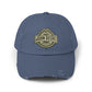 Distressed John Deere Logo Cap — Vintage Farm Equipment Baseball Hat Hats Printify Scotland Blue One size