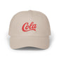 Cola Embroidered Dad Cap – Retro Soda Logo Baseball Hat Hats Printify Stone One size