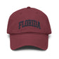 Florida Embroidered Washed Baseball Cap Hats Printify One size Maroon