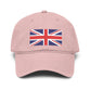 Washed Cotton Baseball Cap with Distressed Union Jack Patch Hats Printify One size Dusty Rose