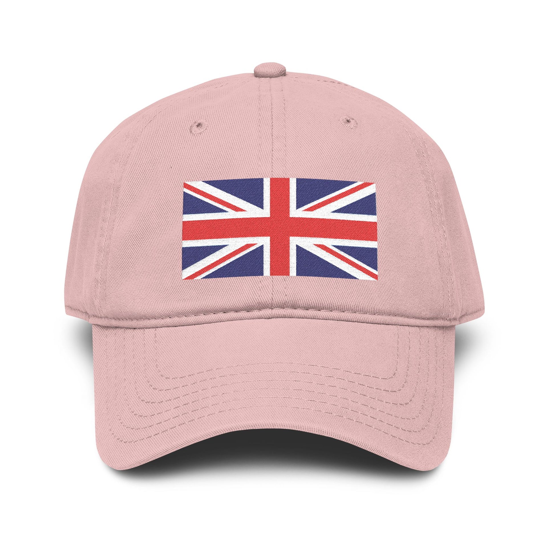 Washed Cotton Baseball Cap with Distressed Union Jack Patch Hats Printify One size Dusty Rose