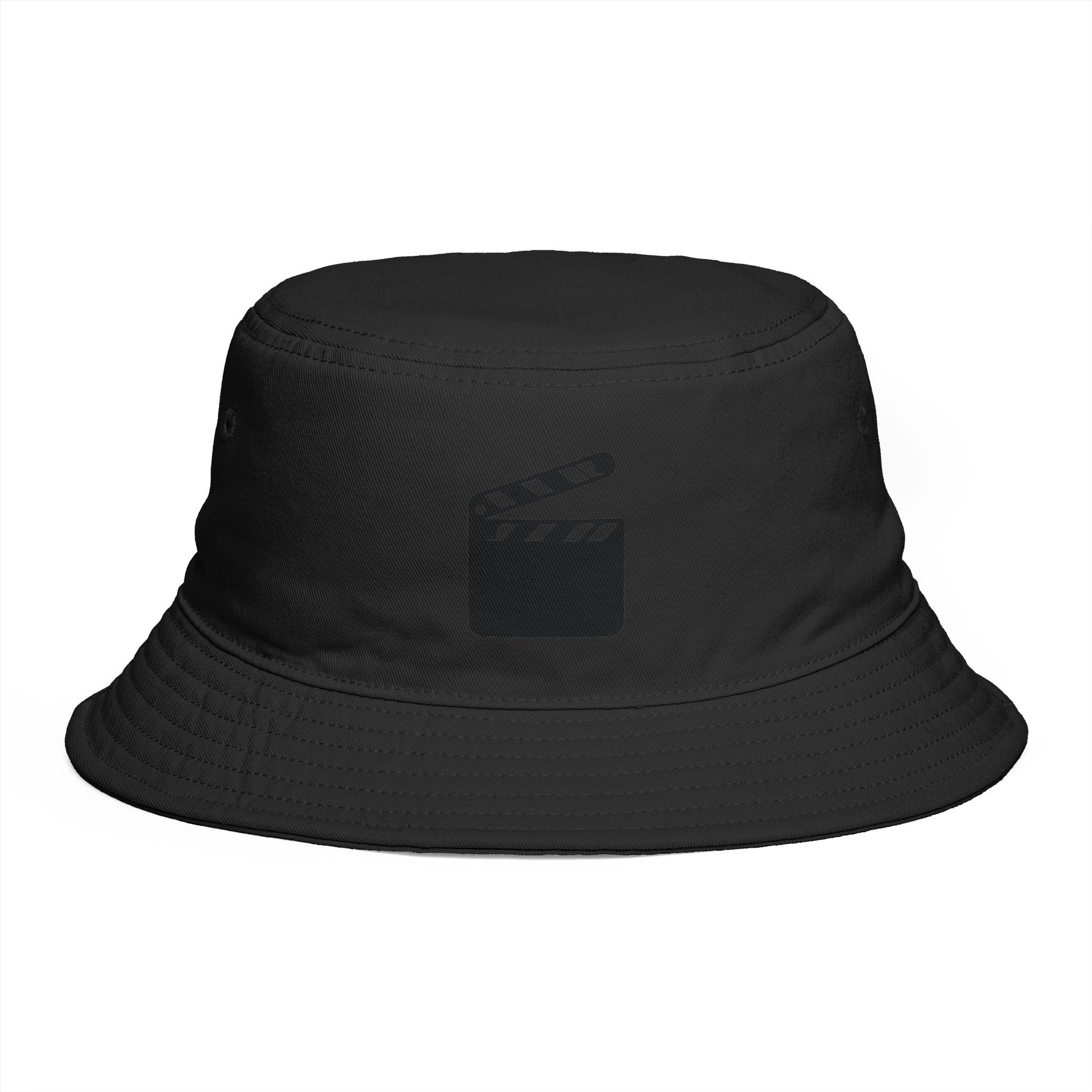 Film Director Bucket Hat - Clapperboard Logo Casual Bucket Hat Hats Printify One size Black