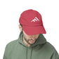 Distressed Mountain Hat — Minimal White Peak Embroidered Cap