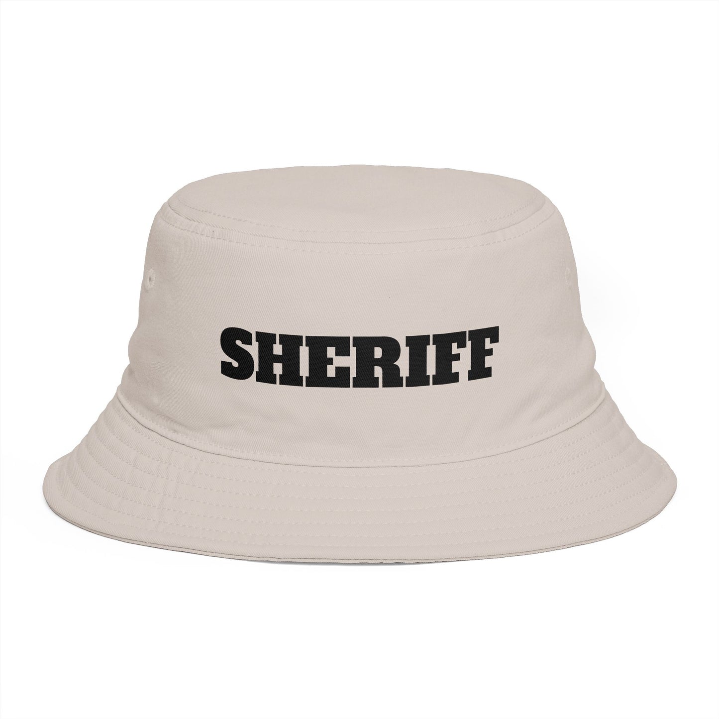 Shriff Bucket Hat — Retro Western Brown Cotton Sun Hat Hats Printify One size Bone