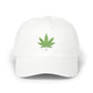 Classic Dad Cap – Embroidered Green Cannabis Leaf Baseball Hat Hats Printify White One size