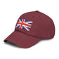 Washed Cotton Baseball Cap with Distressed Union Jack Patch