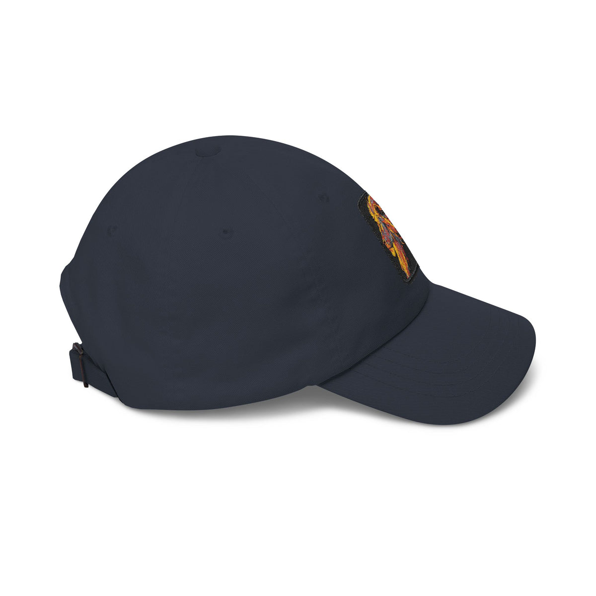 Dad Cap — Embroidered Fiery Lion Patch Baseball Hat