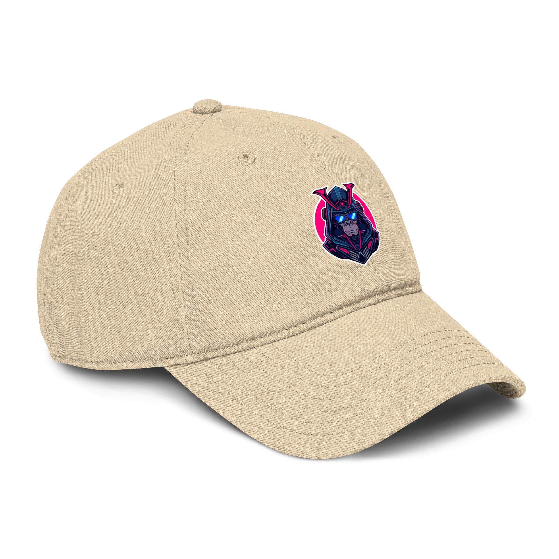 Embroidered Neon Samurai Baseball Cap — Washed Cotton Hat Hats Printify