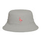 Flamingo Embroidered Bucket Hat — Brown Tropical Summer Sun Hat Hats Printify One size Storm