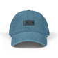 Embroidered 'LONDON' Denim Baseball Cap — Light Blue Tourist Hat Hats Printify One size Blue