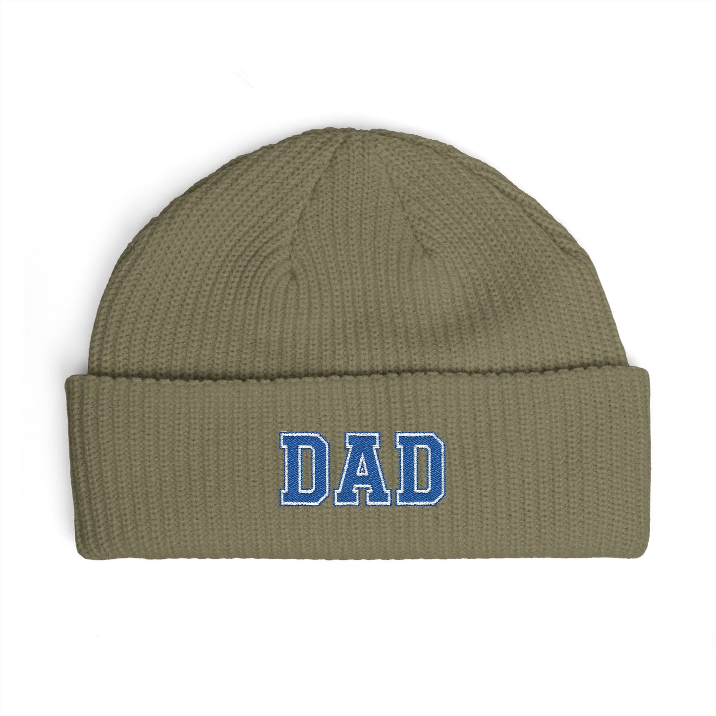Dad Cuff Beanie — Embroidered Varsity Logo Knit Hat for Fathers, Gift for Dad Hats Printify One size Eucalyptus
