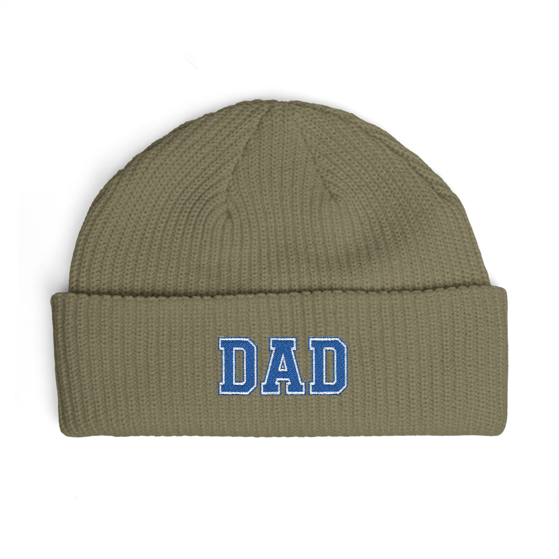 Dad Cuff Beanie — Embroidered Varsity Logo Knit Hat for Fathers, Gift for Dad Hats Printify One size Eucalyptus