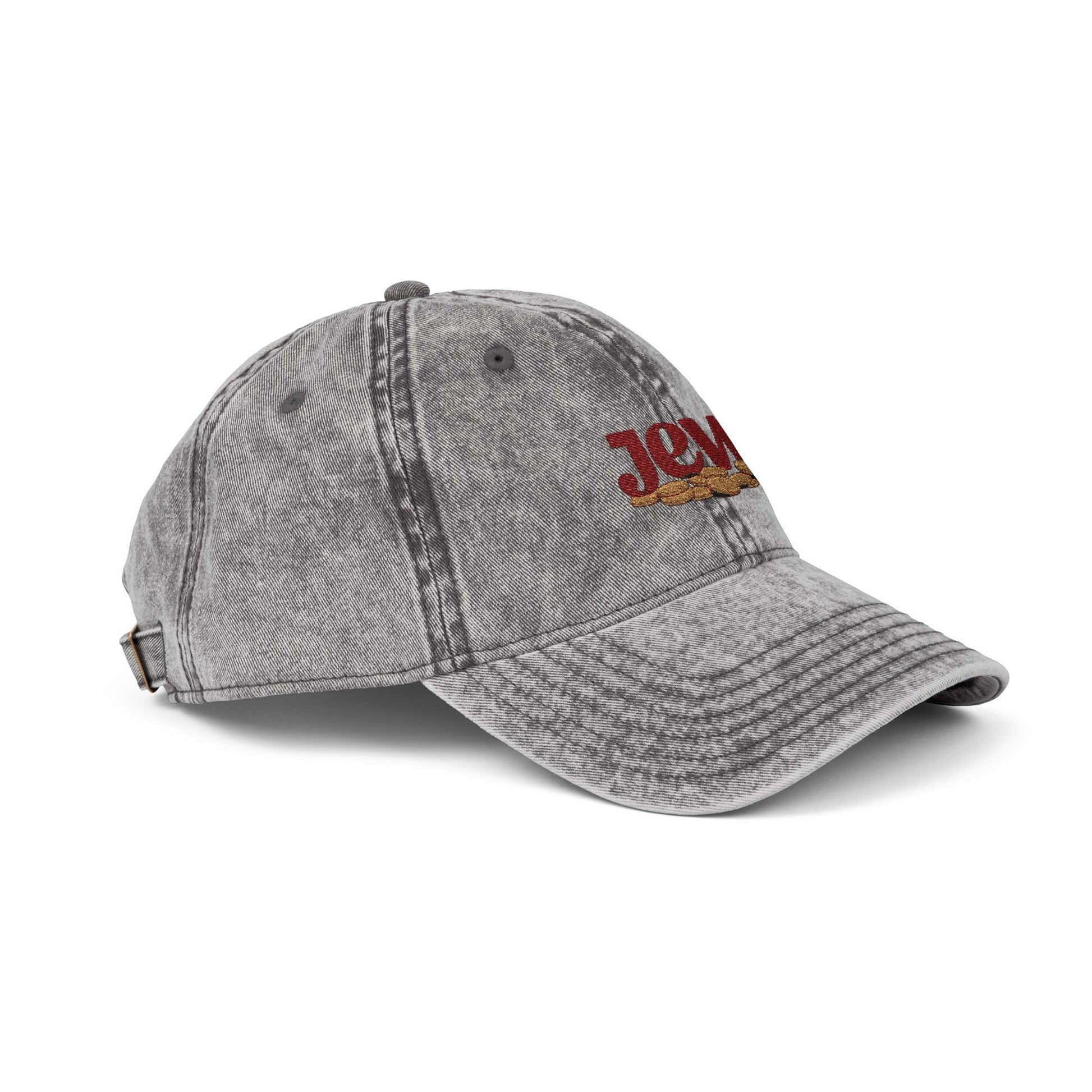 Vintage Embroidered Cap - JGW Logo Distressed Baseball Hat Hats Printify