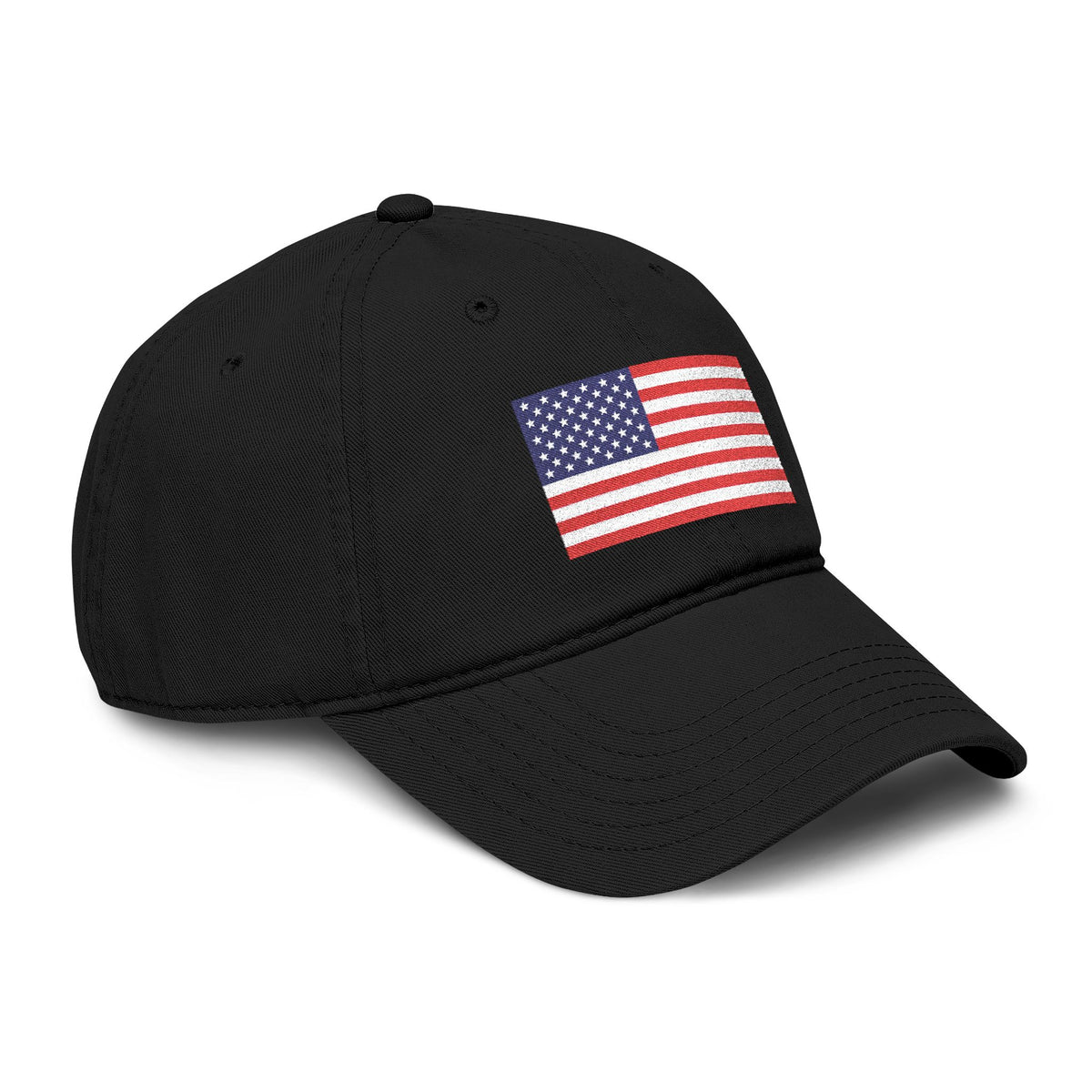 Embroidered American Flag Baseball Cap — Washed Cotton Patriotic Hat for 4th of July Hats Printify