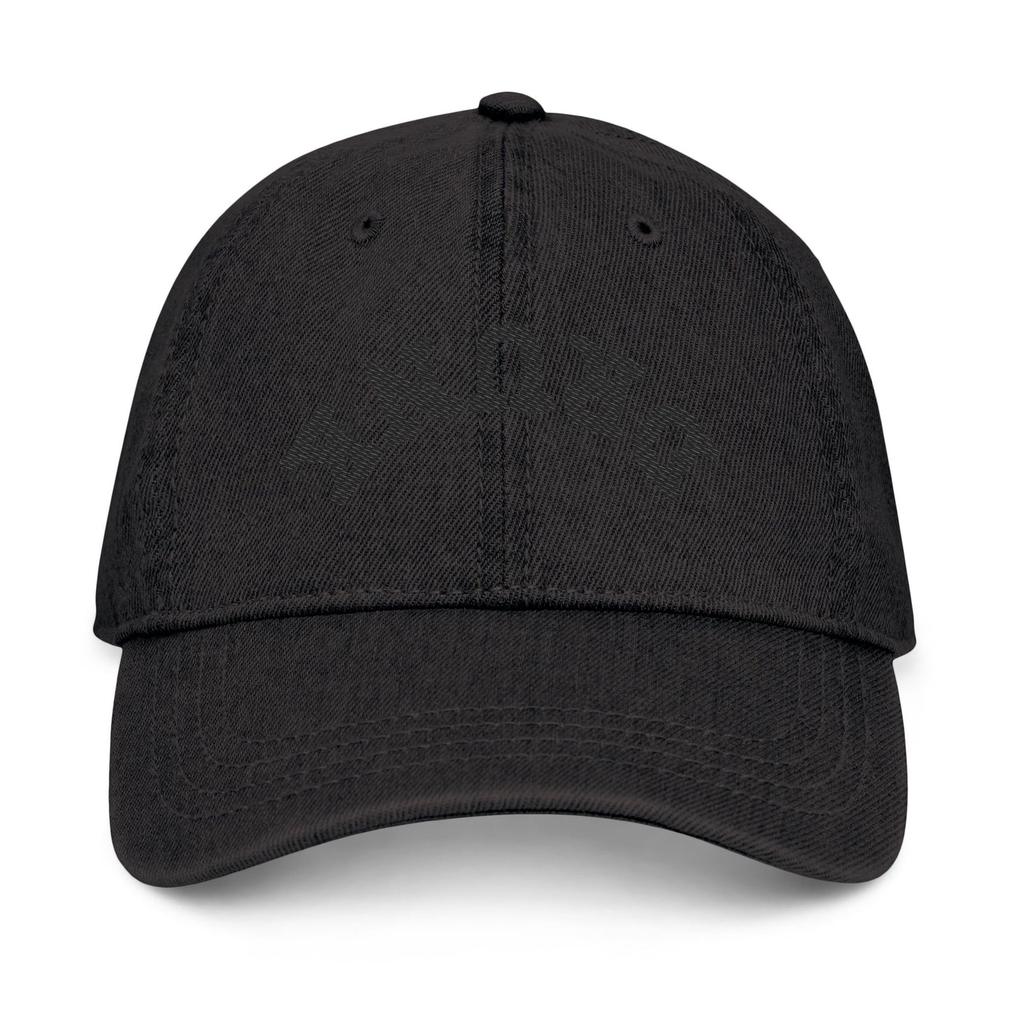 Drunk Embroidered Denim Hat – Distressed Black Baseball Cap