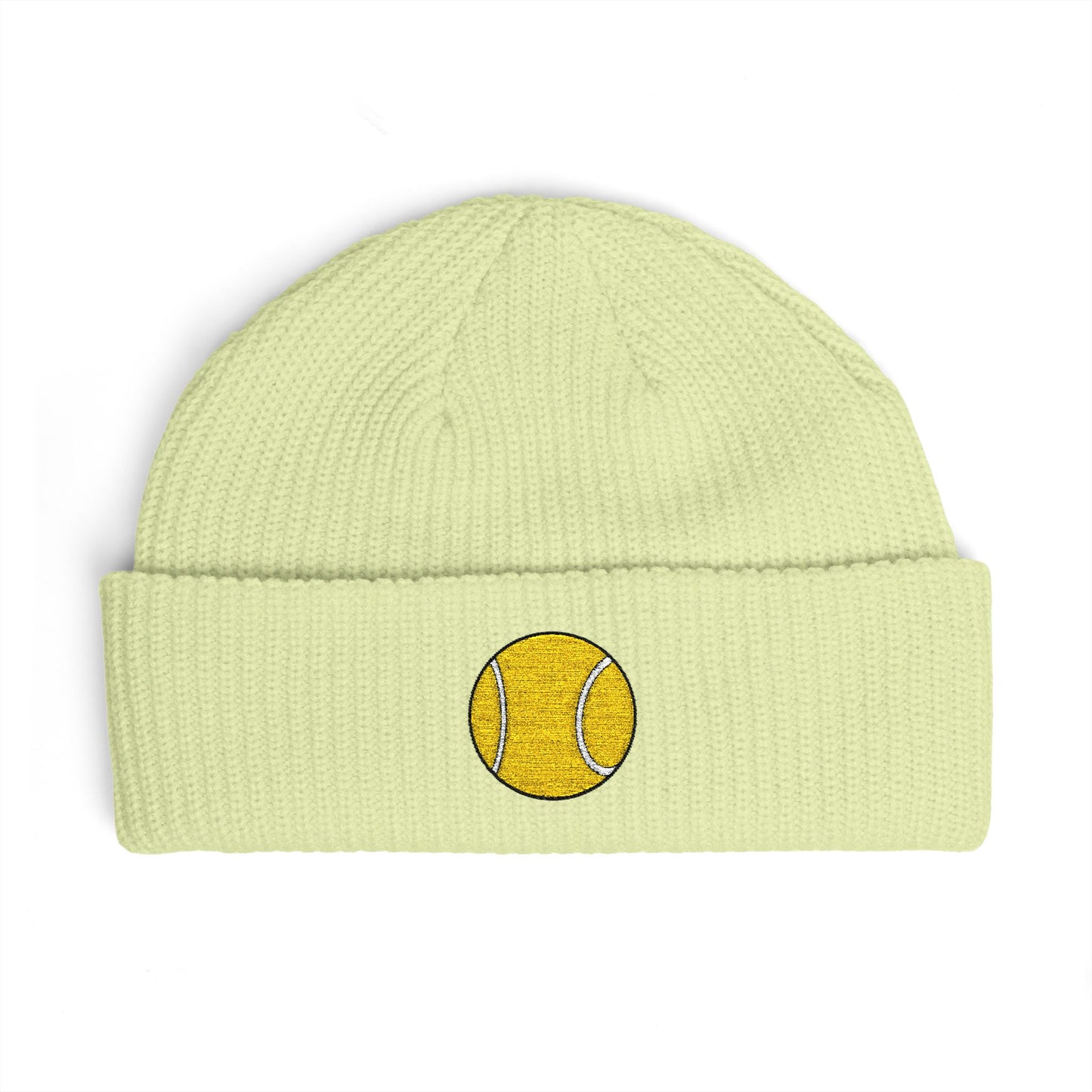Sequin Tennis Ball Cuff Beanie - Sparkle Sports Knit Hat for Players & Fans Hats Printify