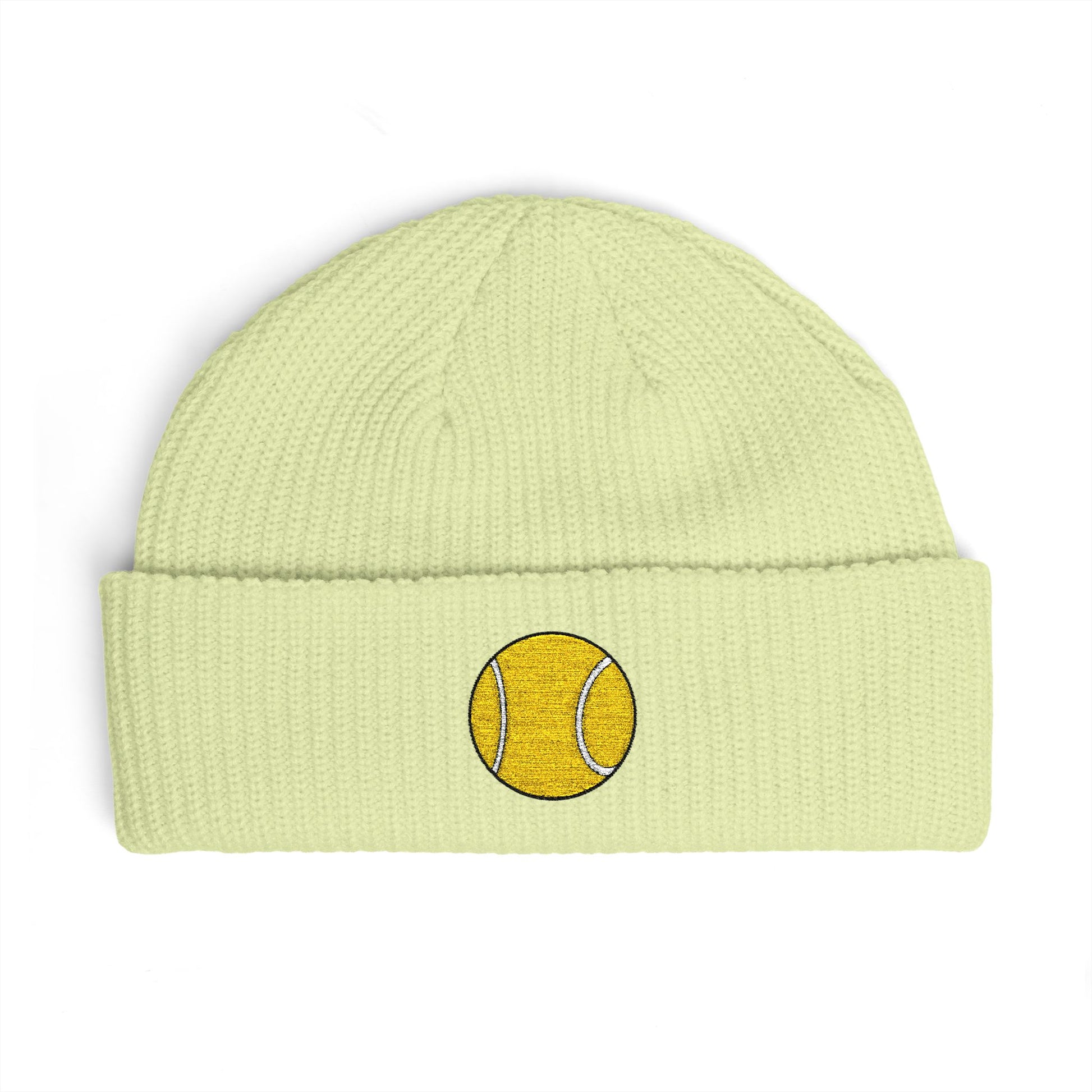 Sequin Tennis Ball Cuff Beanie - Sparkle Sports Knit Hat for Players & Fans Hats Printify