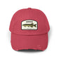 Fishing Hat – 'Gädda' Pike Patch Distressed Cap Hats Printify Dashing Red One size