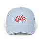 Cola Embroidered Dad Cap – Retro Soda Logo Baseball Hat Hats Printify Light Blue One size