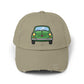 Distressed Cap — Retro Green Car Graphic Hat Hats Printify Light Olive One size