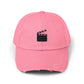 Distressed Black Baseball Cap — Vintage Ripped Dad Hat Hats Printify True Pink One size
