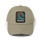 Distressed Samurai Dragon Cap — Vintage Retro Japanese Dragon Baseball Hat Hats Printify Light Olive One size