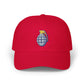 Grenade Embroidered Dad Cap — Military Inspired Retro Patch Hat Hats Printify Cranberry One size