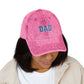 Dad Embroidered Vintage Cap — Washed Red Baseball Hat for Father’s Day Hats Printify