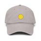 Washed Baseball Cap with Tiny Yellow Tennis Ball Embroidery Hats Printify One size Gray