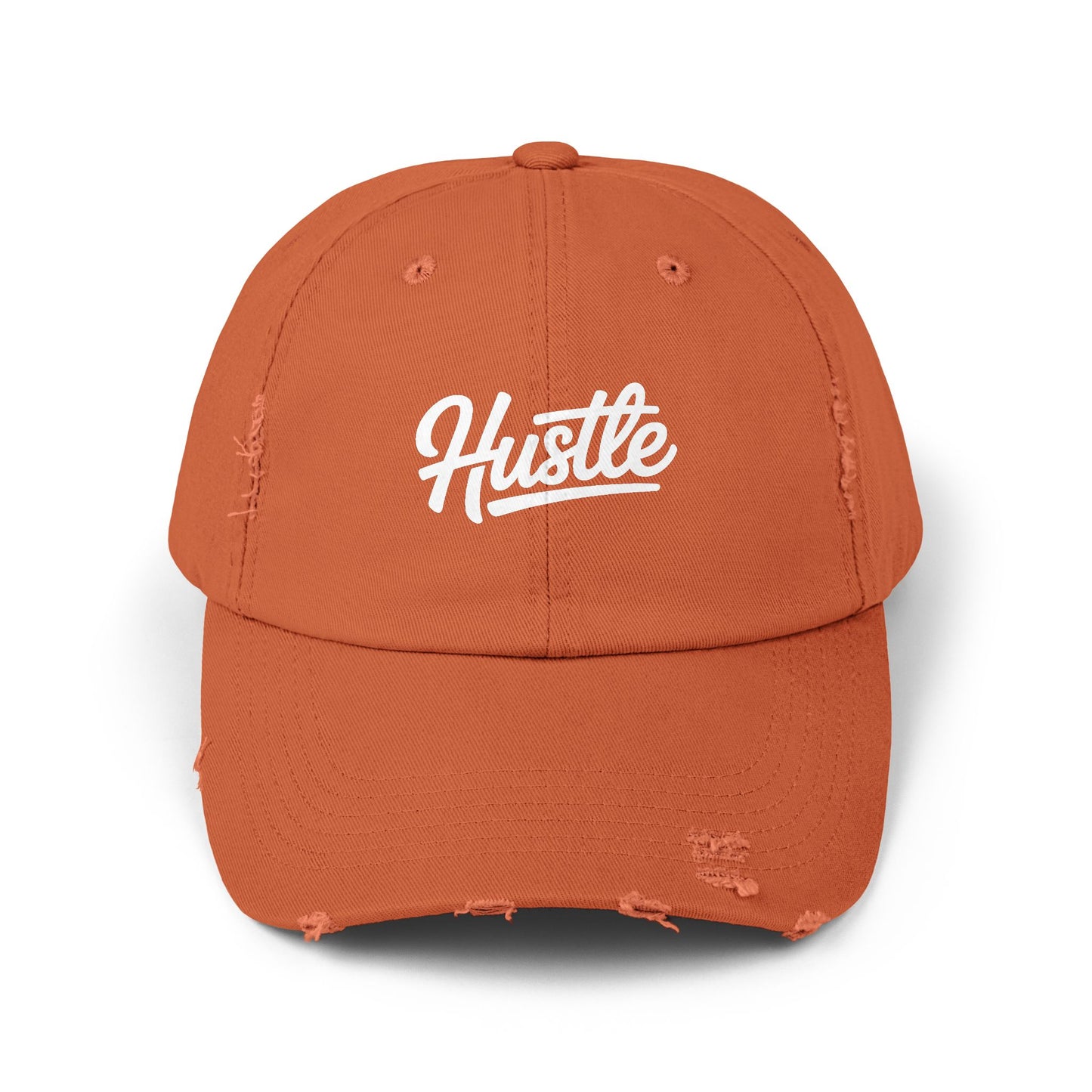 Hustle Distressed Cap Hats Printify Burnt Orange One size