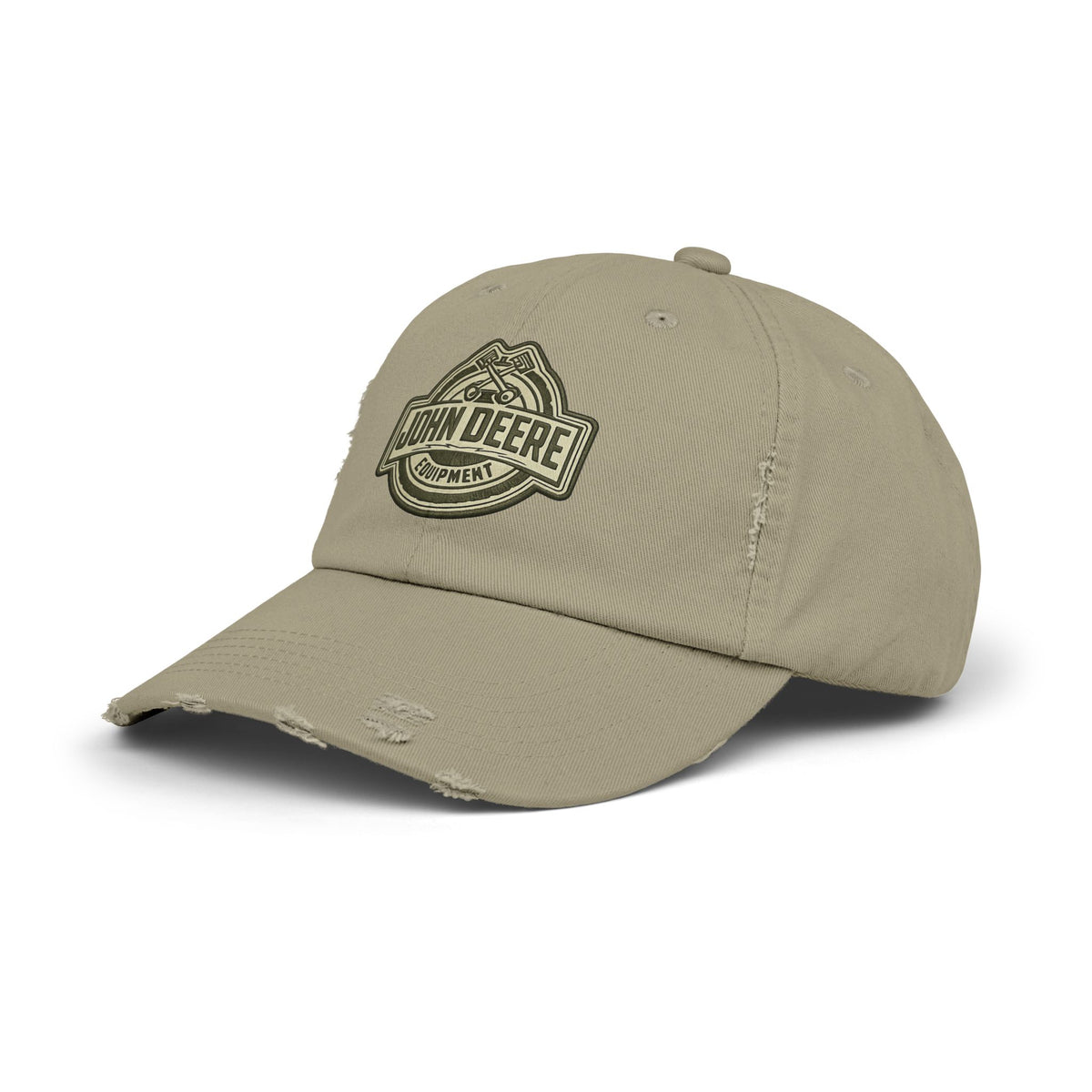 Distressed John Deere Logo Cap — Vintage Farm Equipment Baseball Hat