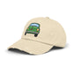 Distressed Cap — Retro Green Car Graphic Hat Hats Printify