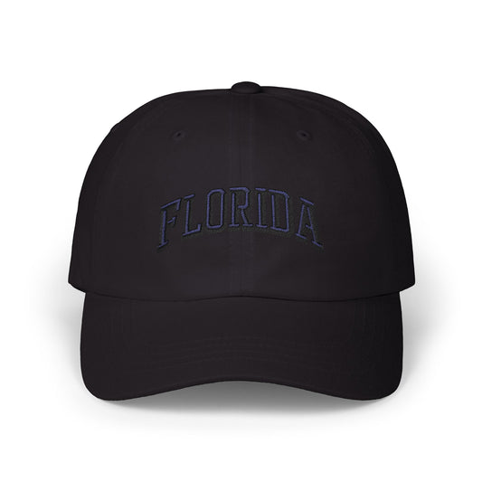 Florida Embroidered Dad Cap — Classic White Baseball Hat Hats Printify Black One size