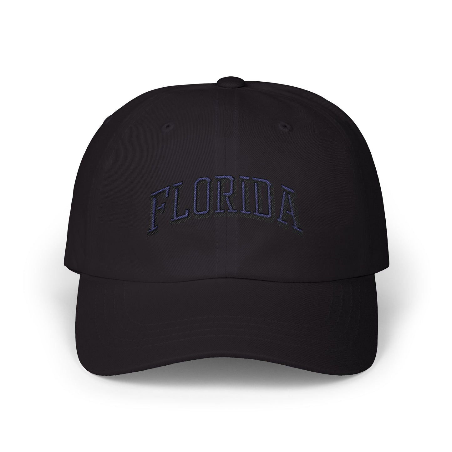 Florida Embroidered Dad Cap — Classic White Baseball Hat Hats Printify Black One size