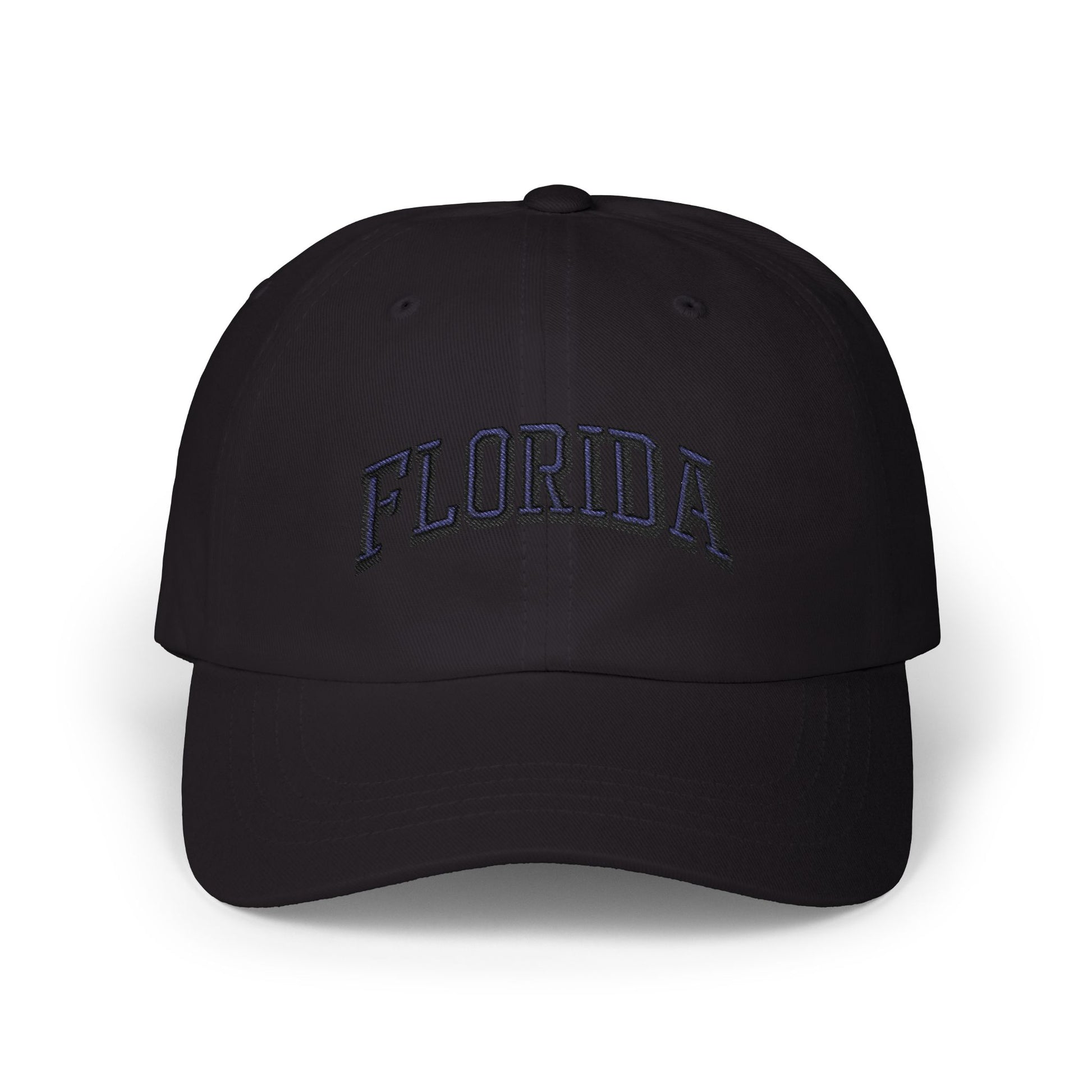 Florida Embroidered Dad Cap — Classic White Baseball Hat Hats Printify Black One size