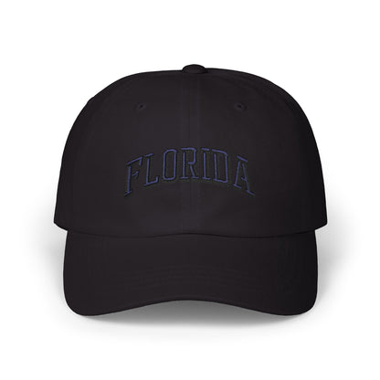 Florida Embroidered Dad Cap — Classic White Baseball Hat Hats Printify Black One size