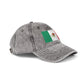 Vintage Mexican Flag Embroidered Cap — Distressed Gray Baseball Hat Hats Printify