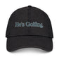 He's Golfing Denim Embroidered Hat — Casual Golf Cap for Him