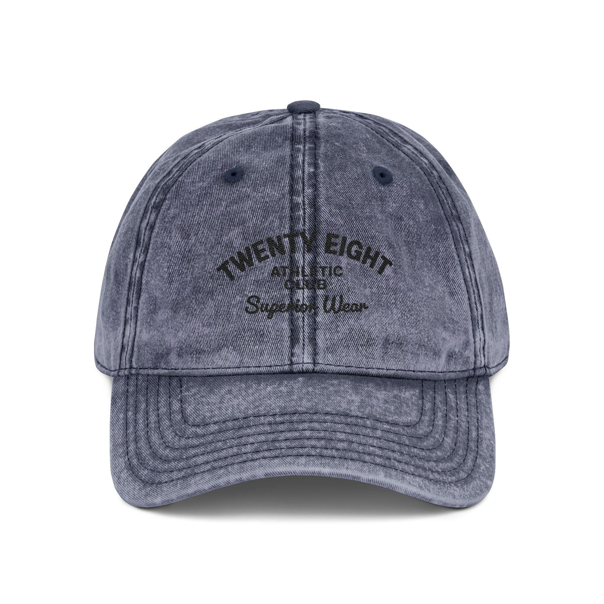 Vintage Embroidered Cap — 'TWENTY EIGHT' Distressed Dad Hat Hats Printify One size Navy