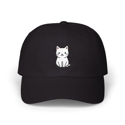 Cute Kitty Embroidered Dad Cap Hats Printify Black One size
