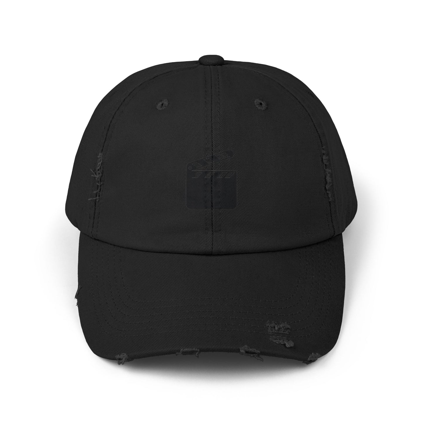 Distressed Black Baseball Cap — Vintage Ripped Dad Hat Hats Printify Black One size