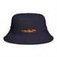 Bucket Hat — 'Jew' Logo with Bagels Embroidery | Retro Jewish Food Pride Cap Hats Printify One size Navy