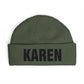 Cuff Beanie — Bold "KAREN" Embroidered Knit Hat Hats Printify One size Cypress